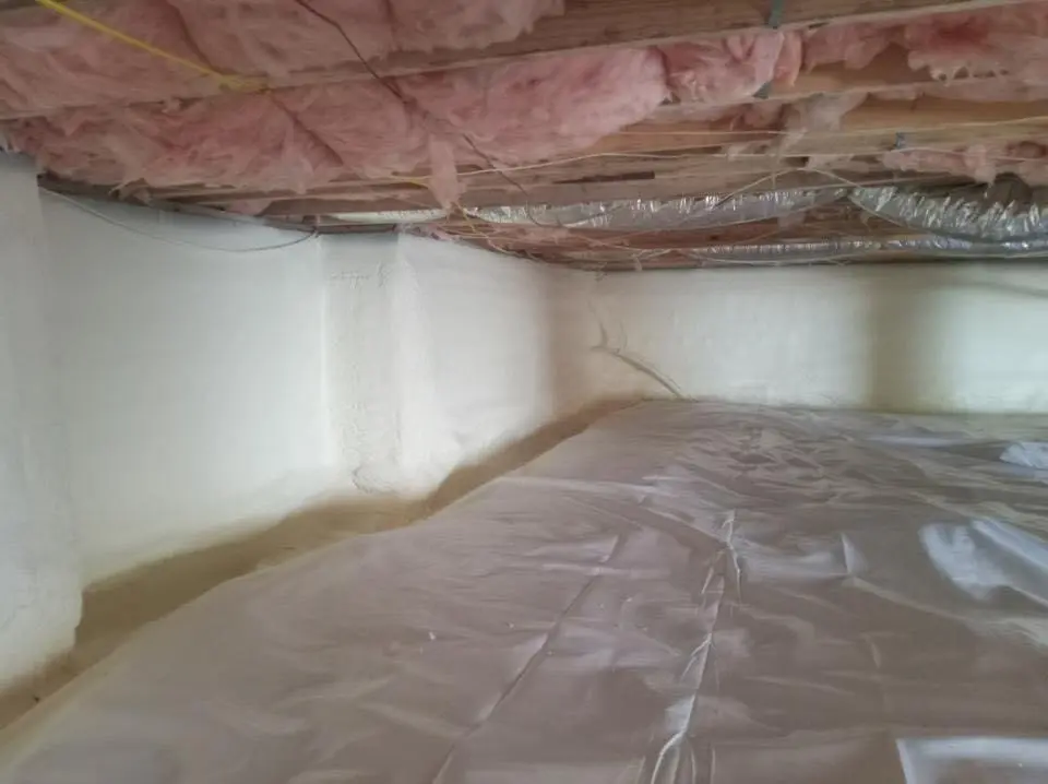 Crawl space encapsulation with closed-cell spray foam for Attic Insulation in Winston